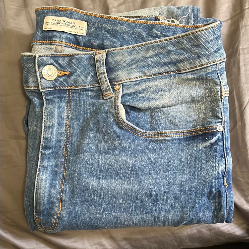 Zara Women's Skinny Jeans - Light Blue